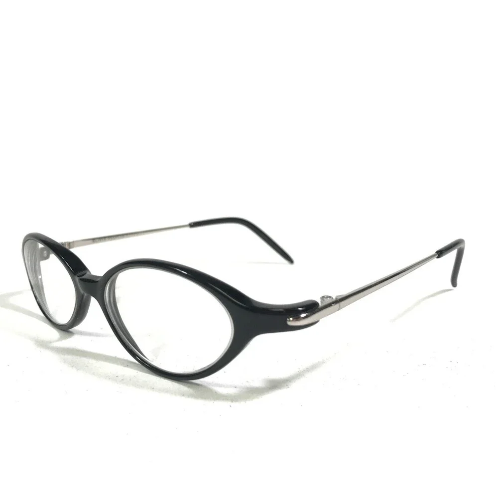 Oliver Peoples OP-543 BK Eyeglasses Frames Black Silver Round Full Rim 45-16-120